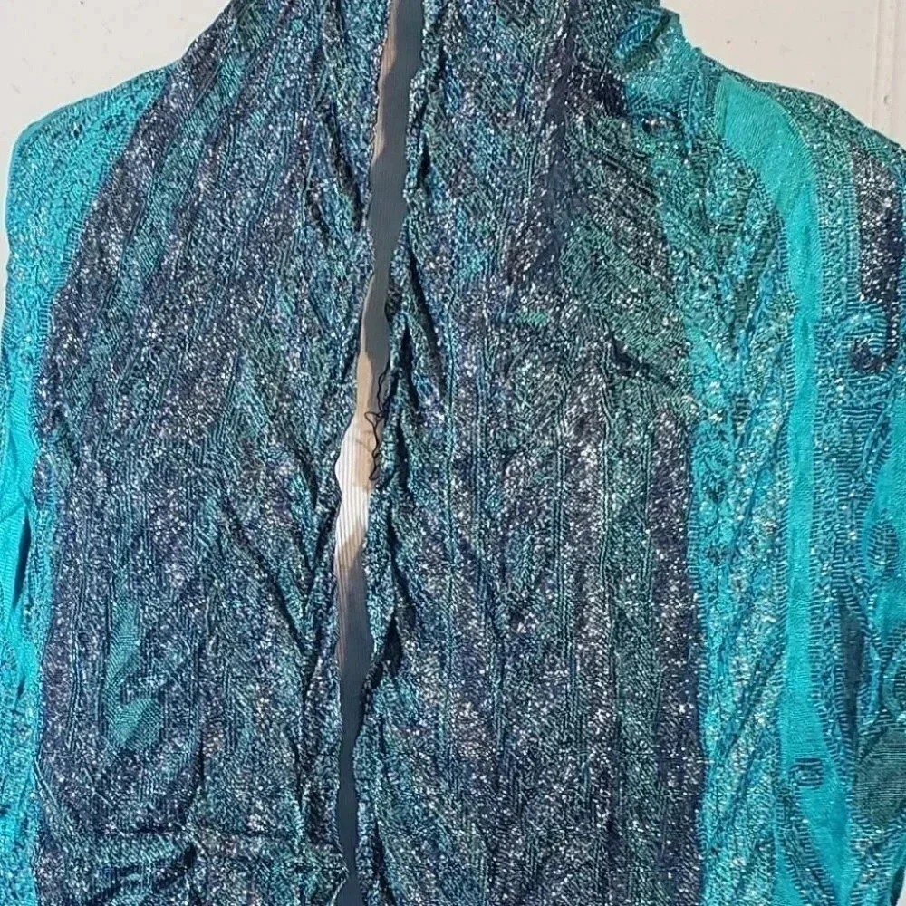Metallic blue/aqua eternity‎ scarf